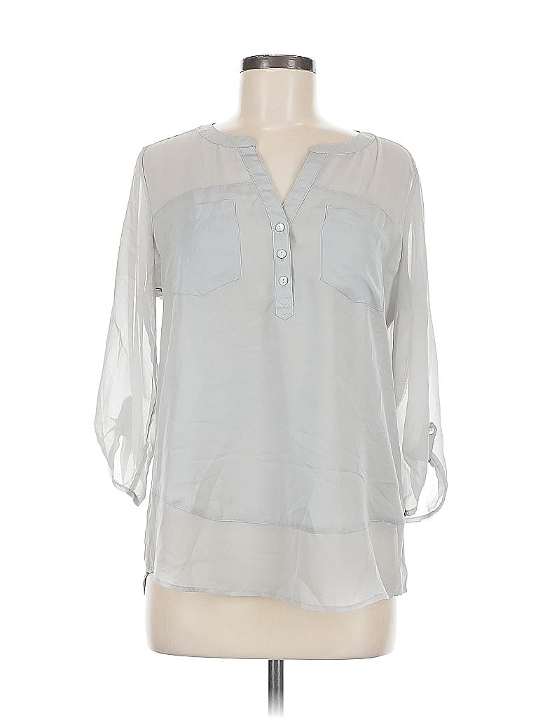 Pre-owned Express 3/4 Sleeve Blouse In Gray