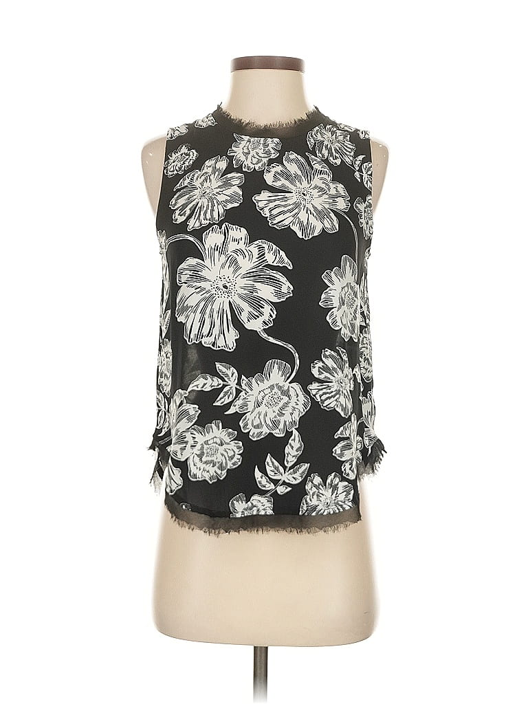 Pre-owned Who What Wear Sleeveless Blouse In Black