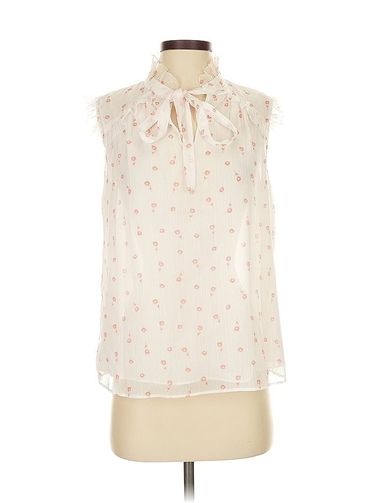 Pre-owned Ann Taylor Sleeveless Blouse In White