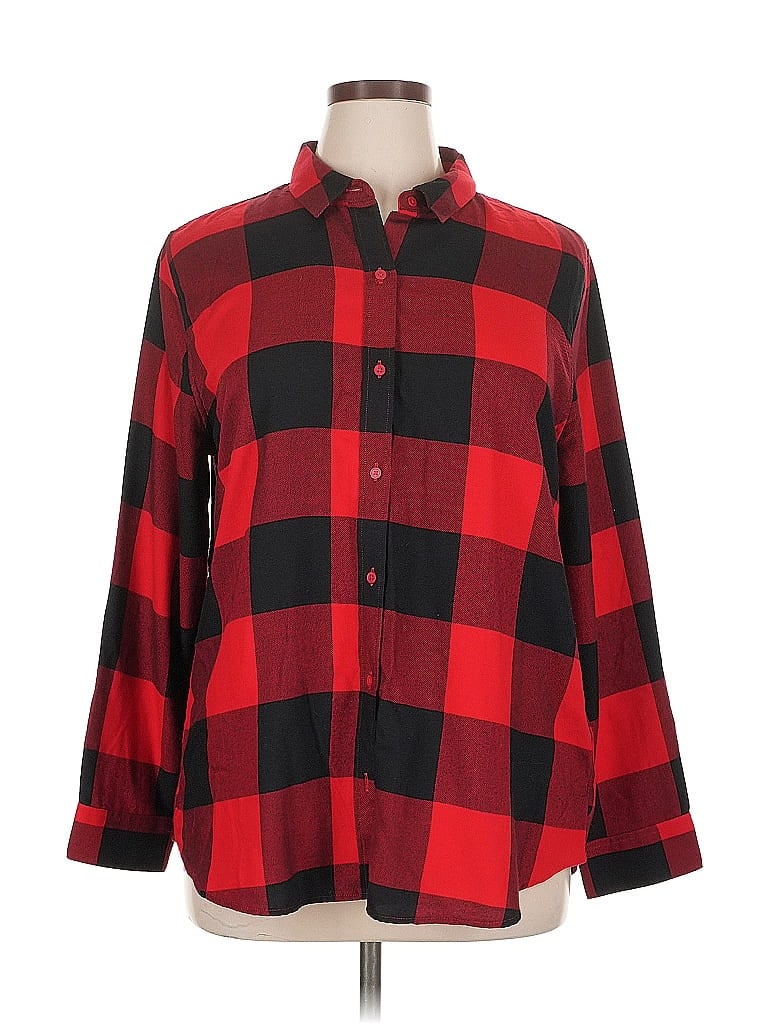 Pre-owned Banana Republic Factory Store Long Sleeve Button Down Shirt In Red