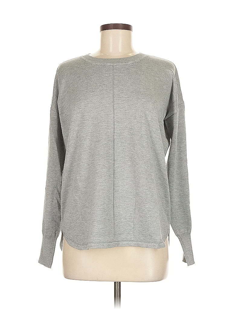 Pre-owned Max Studio Long Sleeve Top Gray Crew Neck Tops