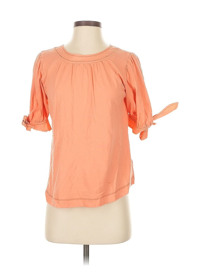 Pre-owned By Anthropologie Short Sleeve Blouse In Orange