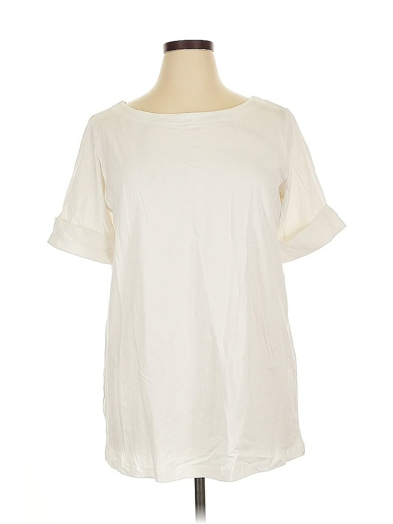 WOMAN WITHIN Pre-owned Short Sleeve T-shirt In White