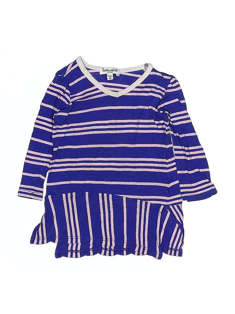 Click to view more detailed imagery on our partner's website Pre-owned Splendid Kids' 3/4 Sleeve Top Blue Crew Neck Tops