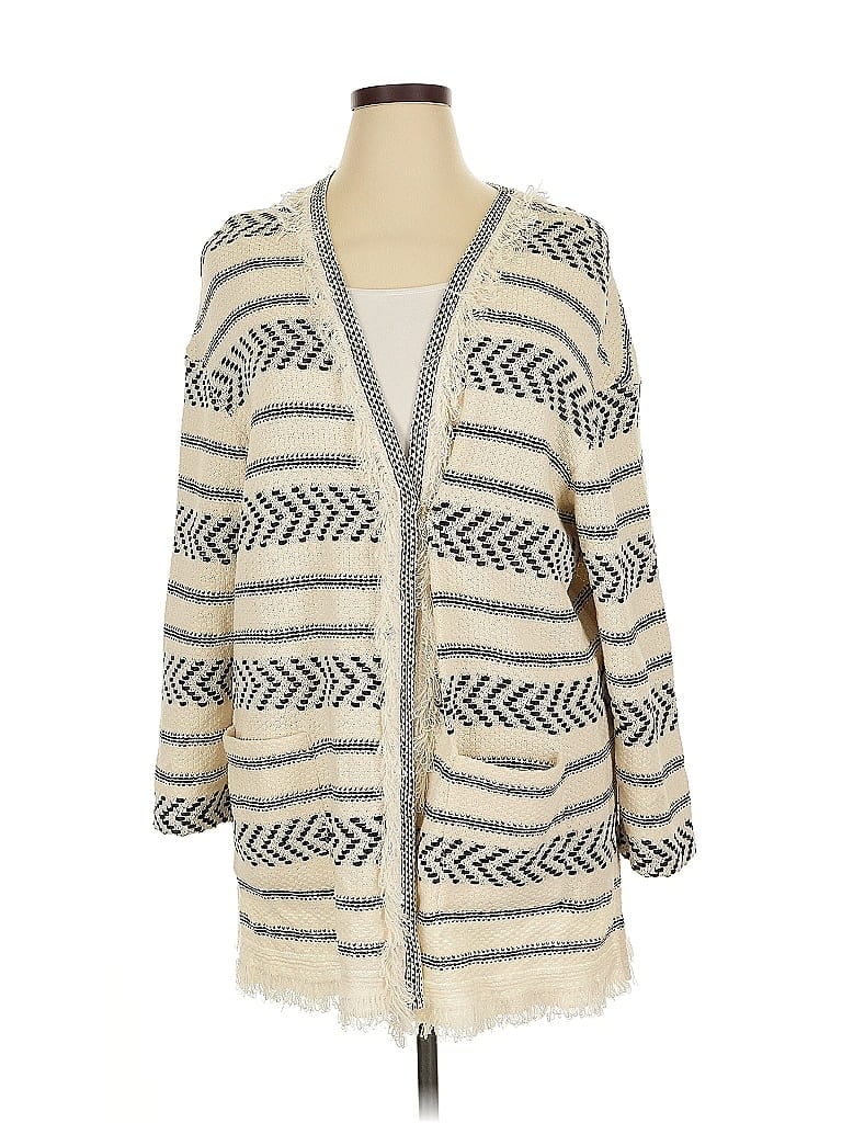 Pre-owned St John Cardigan Sweater In White