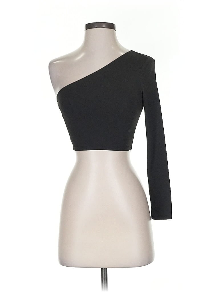 Pre-owned Shein 3/4 Sleeve Top Black One Shoulder Neckline Tops