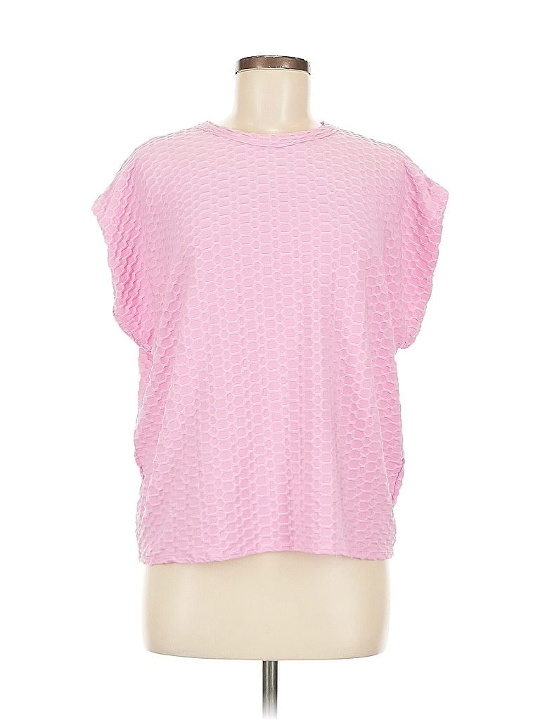 Pre-owned Entro Short Sleeve Top Pink Boatneck Tops