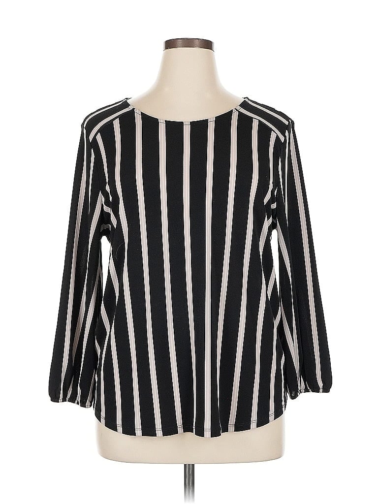 Pre-owned Adrianna Papell 3/4 Sleeve Blouse In Black