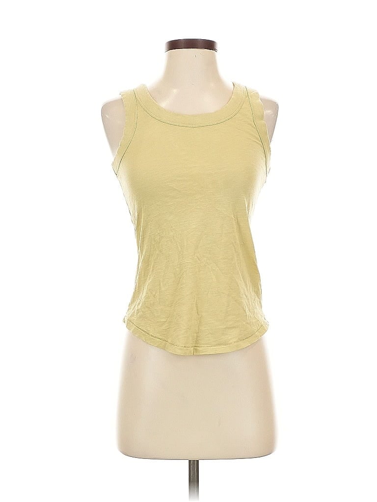 Pre-owned Madewell Tank Top Yellow Halter Neckline Tops