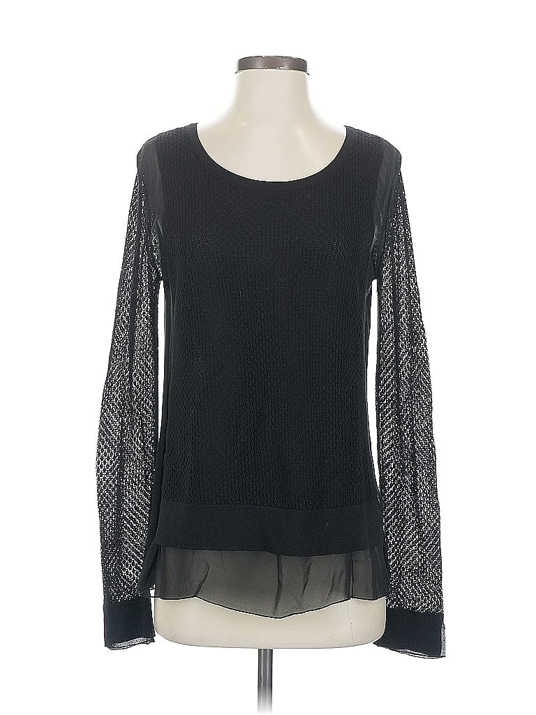Pre-owned Aerie Silk Pullover Sweater In Black