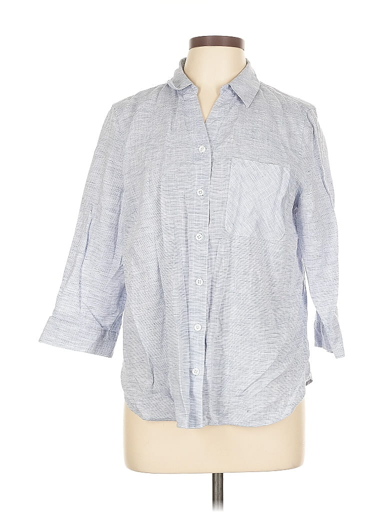 Click to view more detailed imagery on our partner's website Pre-owned Chico's 3/4 Sleeve Button Down Shirt In Gray