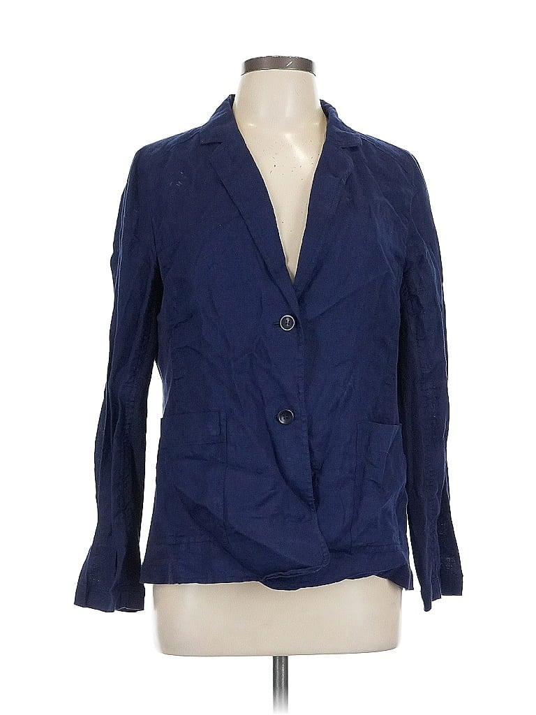 Pre-owned Eileen Fisher Blazer Jacket In Blue