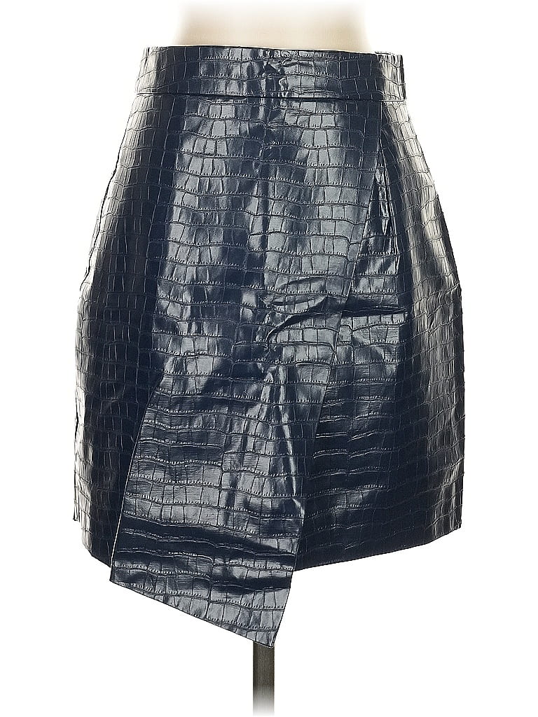 Pre-owned Porridge Faux Leather Skirt In Silver