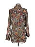 Premise Studio 100% Polyester Paisley Gray Long Sleeve Blouse Size 6 - photo 2