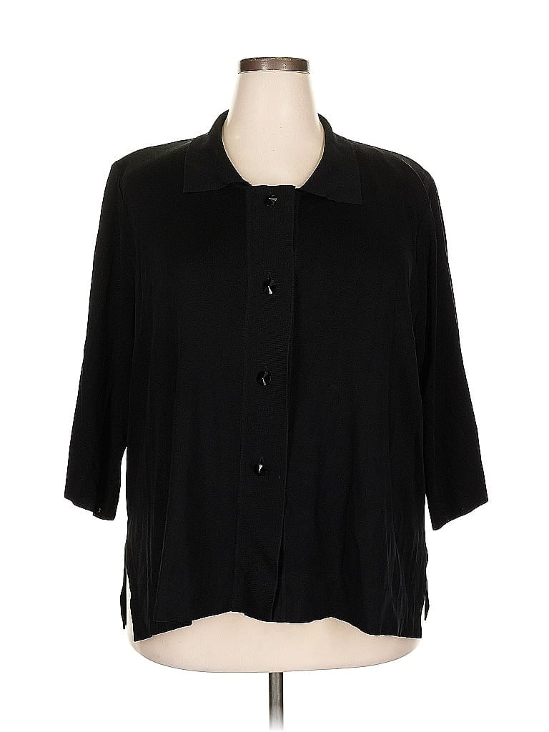 Pre-owned Misook Cardigan Sweater In Black