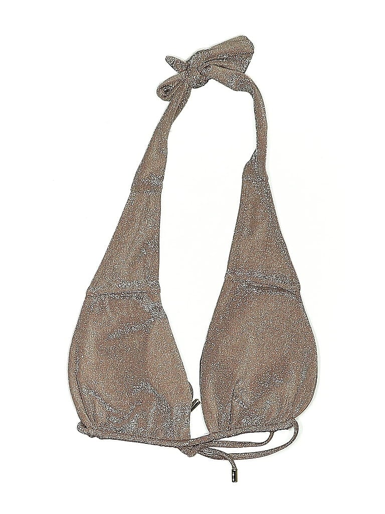 Pre-owned Monday Swimwear Swimsuit Top Brown Tweed Pattern Swimwear