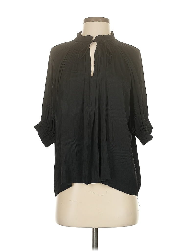 Pre-owned Current Air 3/4 Sleeve Blouse In Black