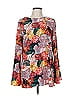 Halogen 100% Polyester Red Long Sleeve Blouse Size M - photo 1