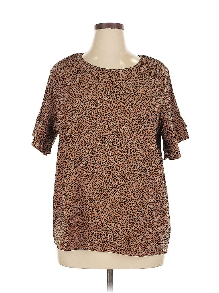 Click to view more detailed imagery on our partner's website Pre-owned Unbranded Short Sleeve Blouse In Brown