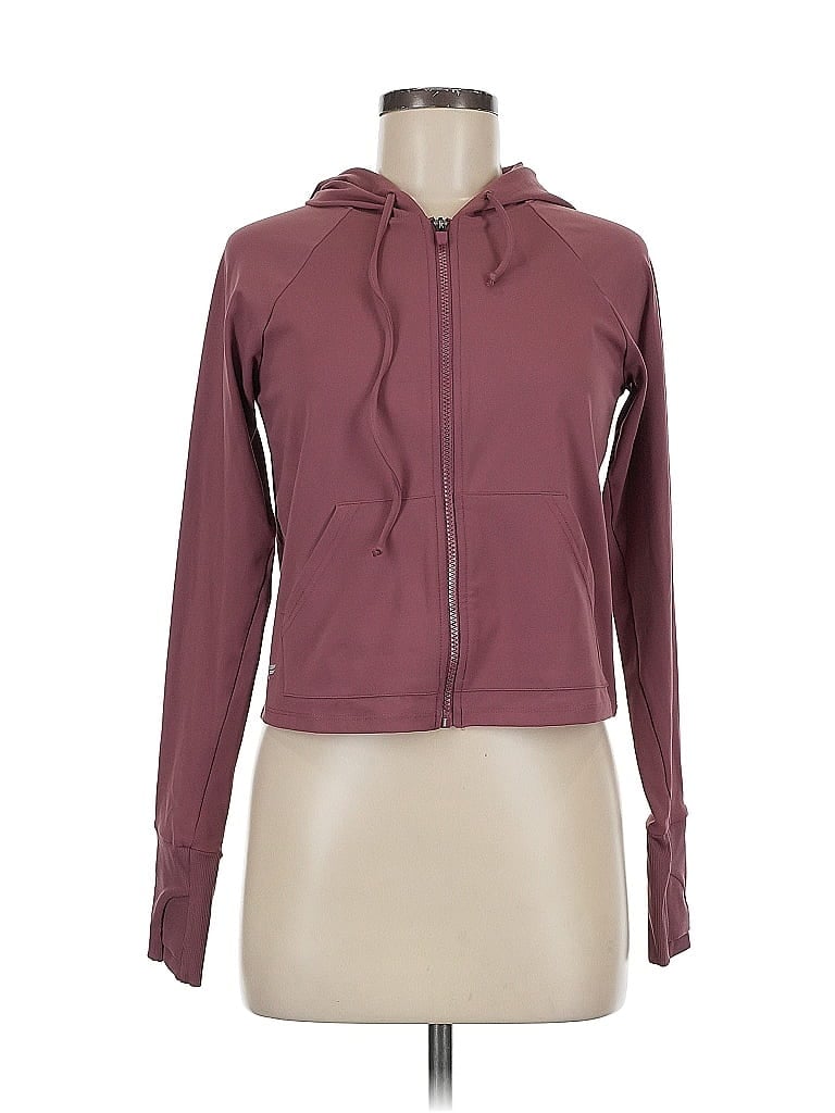 Pre-owned Fabletics Zip Up Hoodie In Burgundy