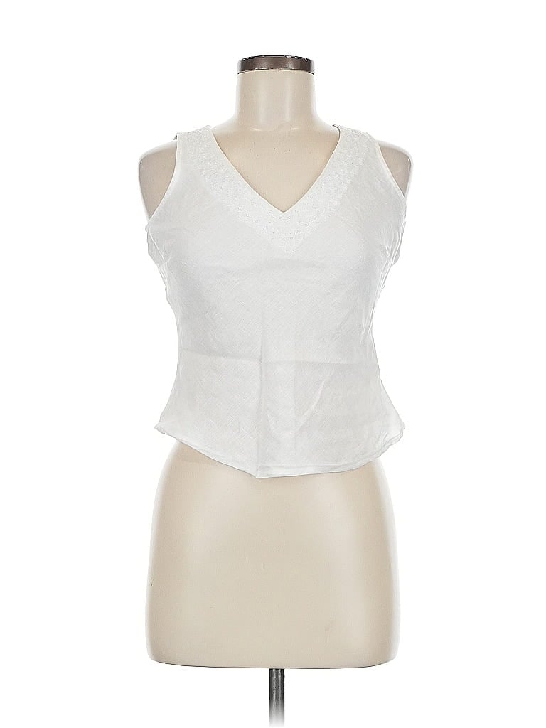 Pre-owned H&m Sleeveless Blouse In White