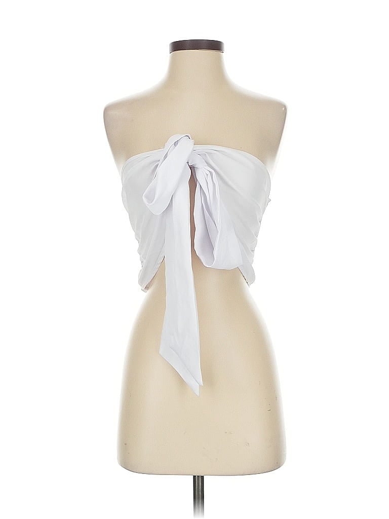 Pre-owned Unbranded Sleeveless Blouse In White