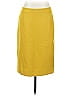 J.Crew 100% Wool Solid Yellow Wool Skirt Size 0 - photo 1