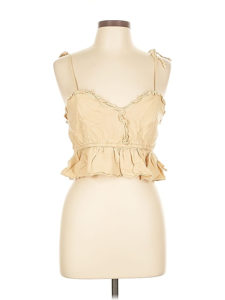 Pre-owned Cotton Candy La Sleeveless Blouse In Brown