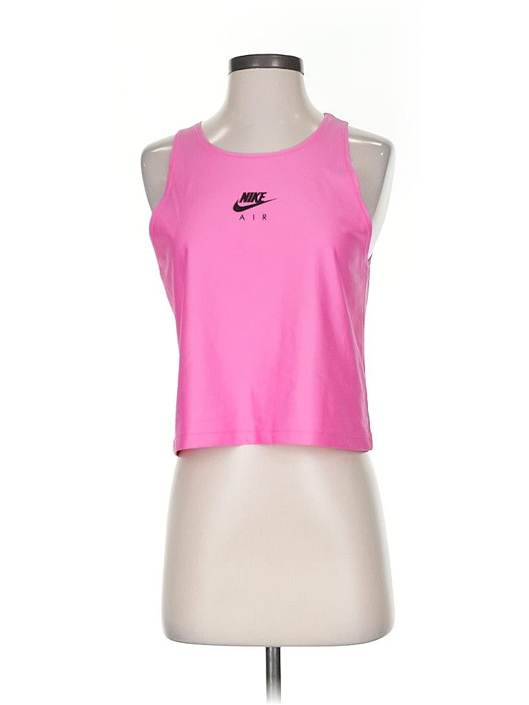 Pre-owned Nike Tank Top Pink Halter Neckline Tops
