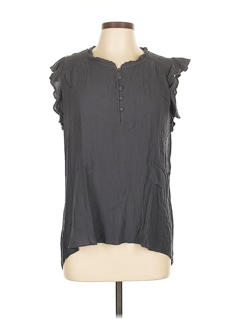 Pre-owned Ann Taylor Loft Sleeveless Blouse In Gray