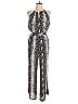 XOXO 100% Polyester Animal Print Silver Black Jumpsuit Size 13 - 14 - photo 1