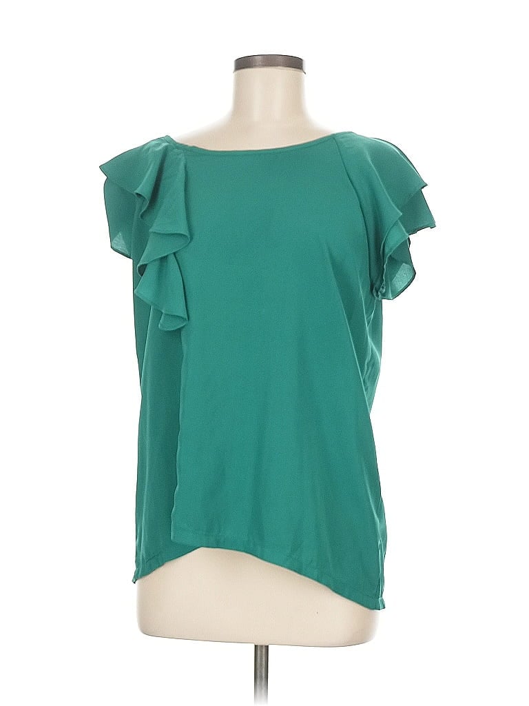 Pre-owned Molly Bracken Short Sleeve Blouse In Blue