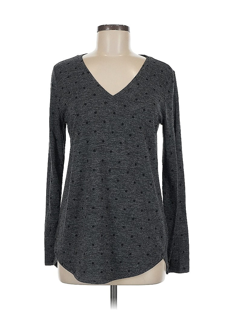 Pre-owned Ann Taylor Loft Long Sleeve T-shirt In Gray