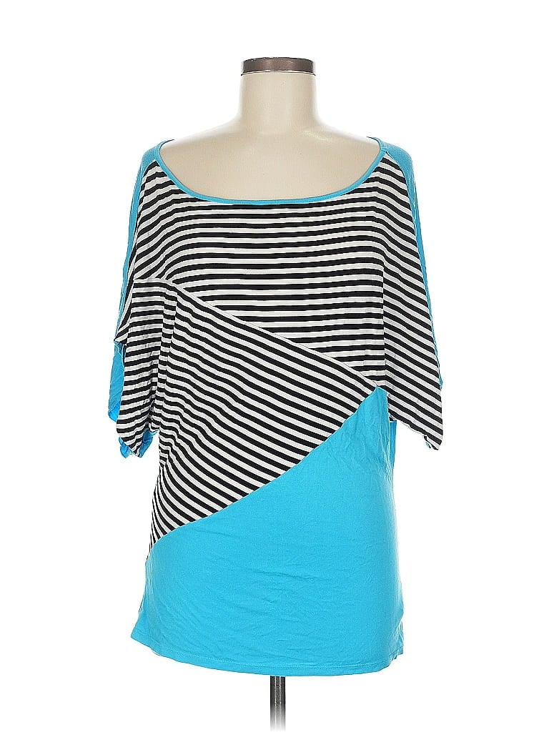 Pre-owned Bebe 3/4 Sleeve T-shirt In Blue