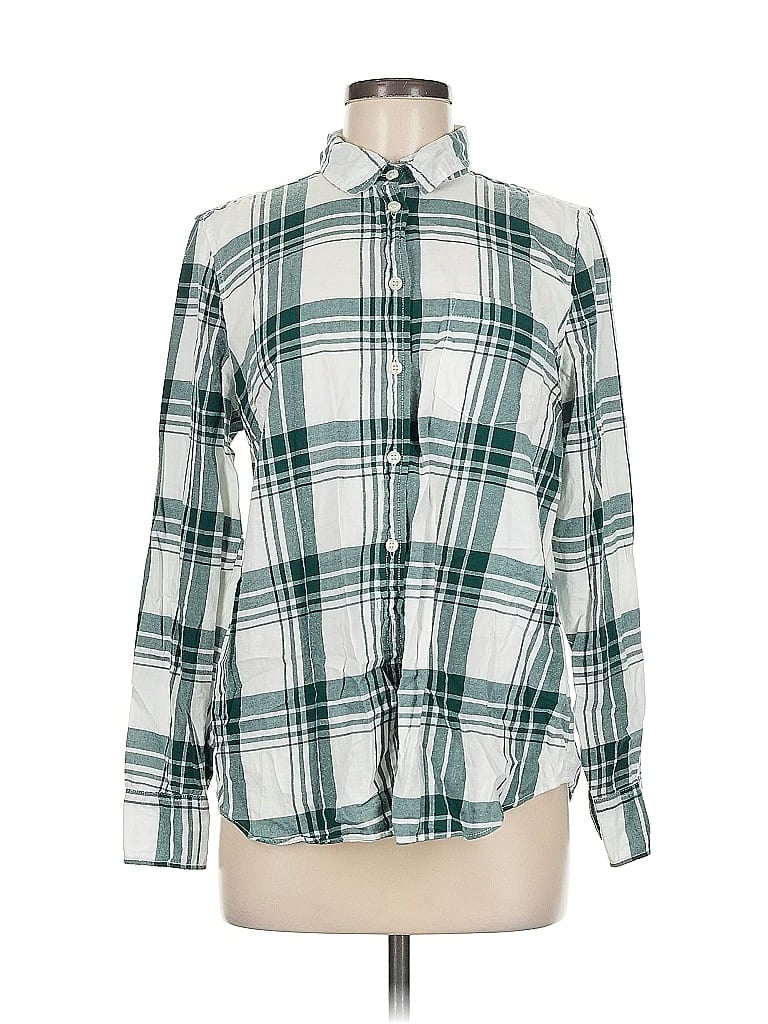 Pre-owned J.crew Mercantile Long Sleeve Button Down Shirt In Green