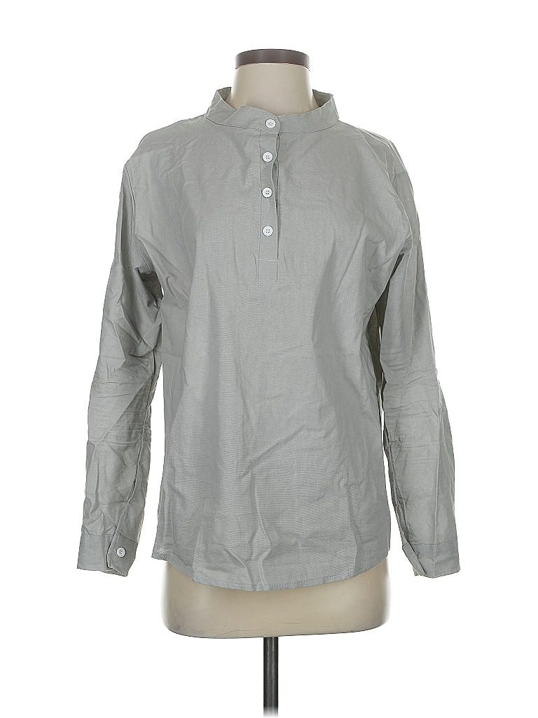 Pre-owned Unbranded Long Sleeve Button Down Shirt In Gray