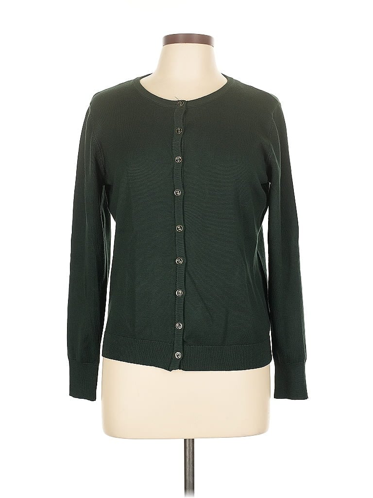 Pre-owned By Design Long Sleeve Top Green Crew Neck Tops