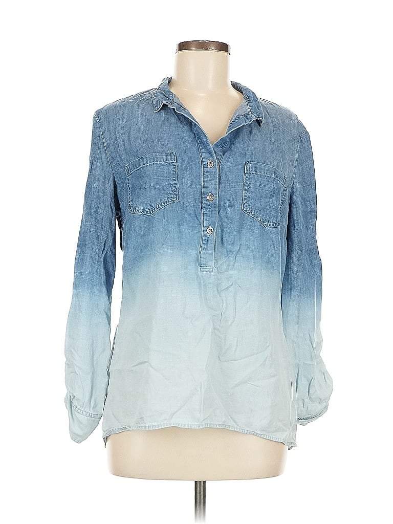 Pre-owned Tribal Jeans Long Sleeve Button Down Shirt In Blue