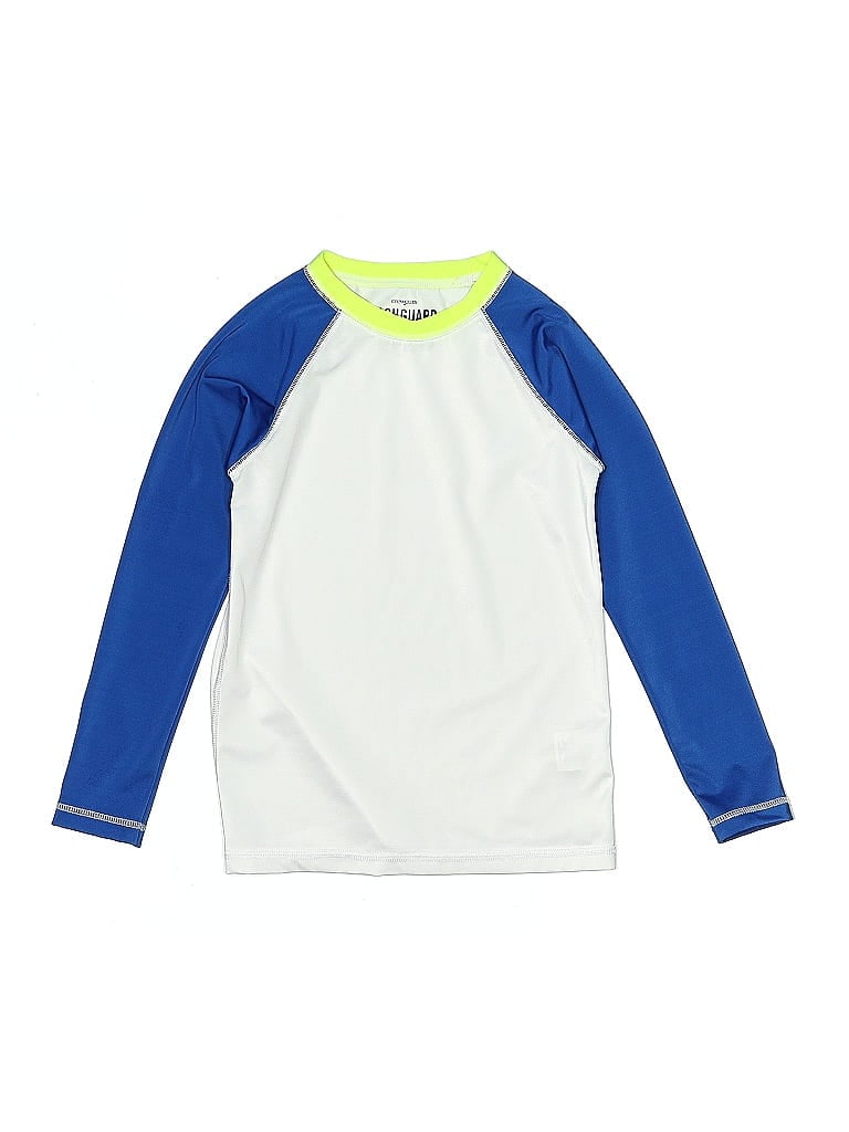 Pre-owned Crewcuts Outlet Kids' Rash Guard In White