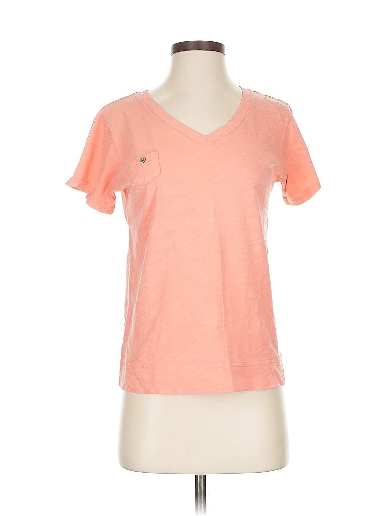 Pre-owned Fresh Produce Short Sleeve Top Orange V Neck Tops