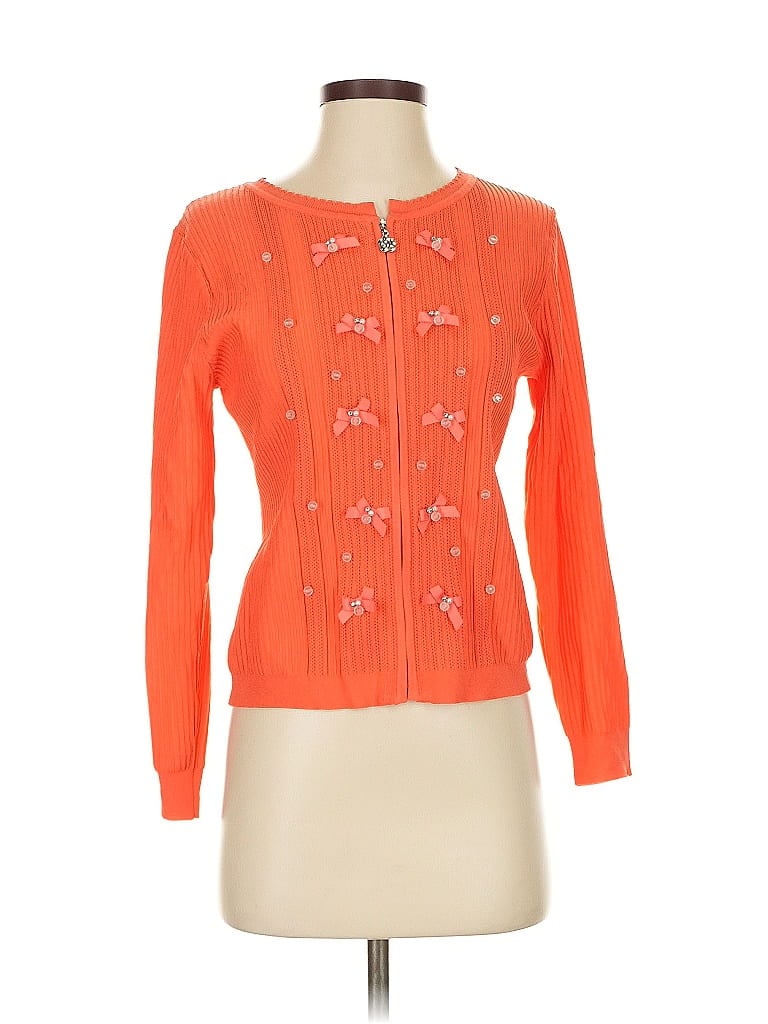 Pre-owned Assorted Brands Cardigan Sweater In Orange