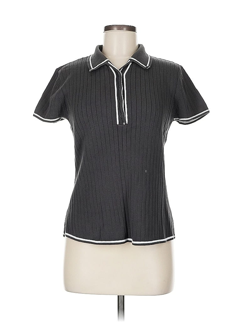 Pre-owned Worth Short Sleeve Blouse In Gray