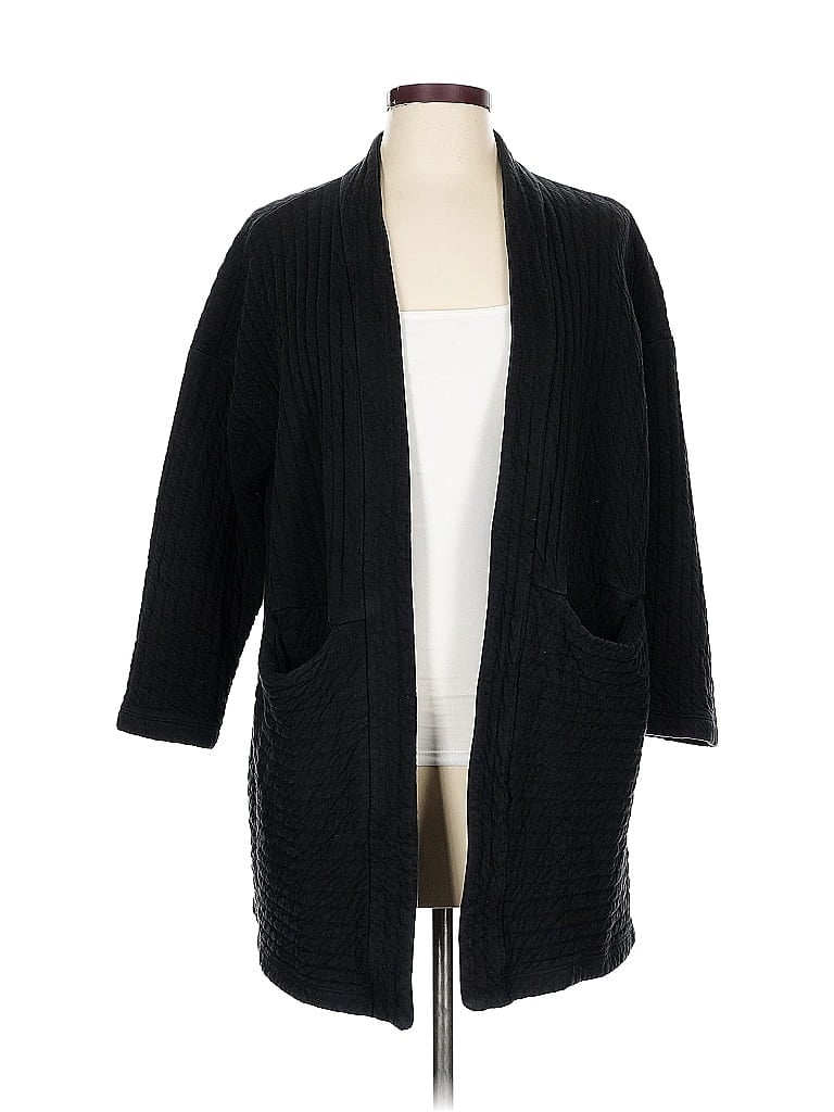 Pre-owned Eileen Fisher Cardigan Sweater In Black
