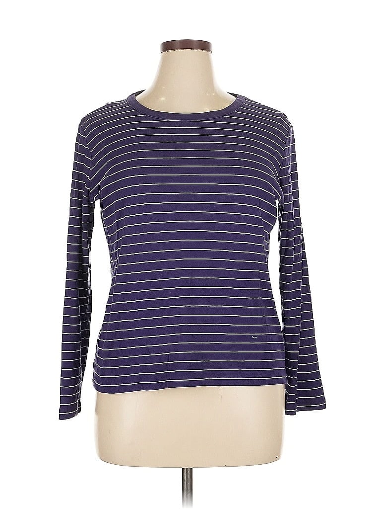 Pre-owned Lands' End 3/4 Sleeve T-shirt In Purple