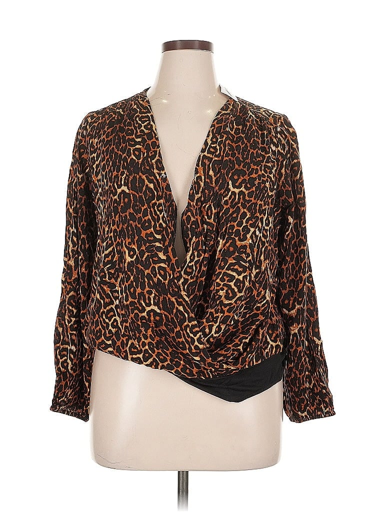 JESSICA SIMPSON Pre-owned 3/4 Sleeve Blouse In Brown