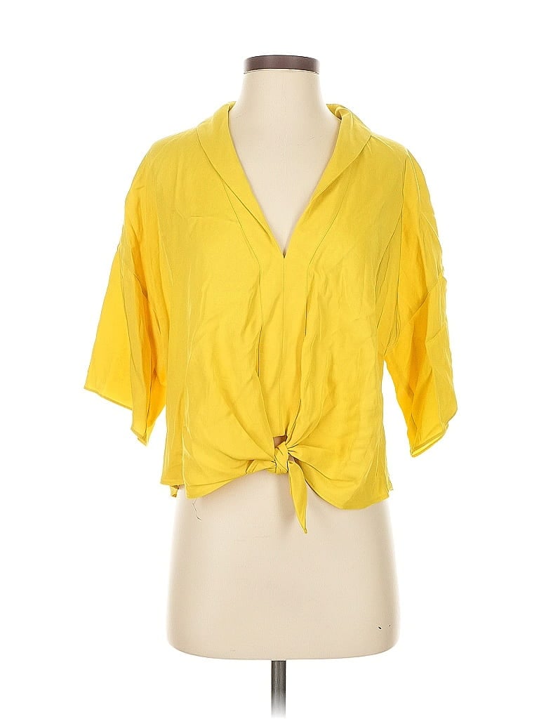 Zara Short Sleeve Blouse In Yellow