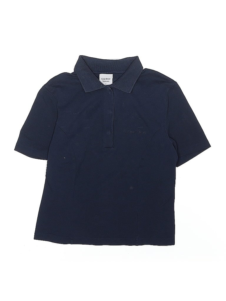 Click to view more detailed imagery on our partner's website Pre-owned Outdoor Voices Kids' Short Sleeve Polo Shirt In Blue