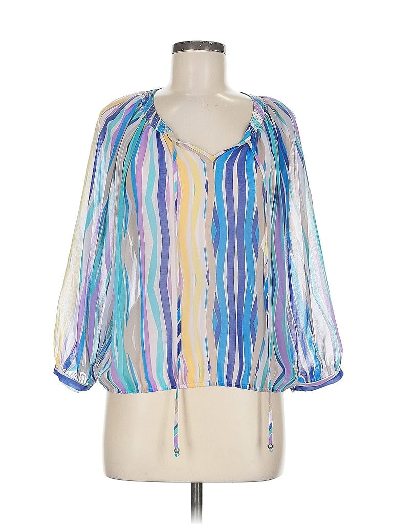 Click to view more detailed imagery on our partner's website Pre-owned Ellen Tracy 3/4 Sleeve Blouse In Blue