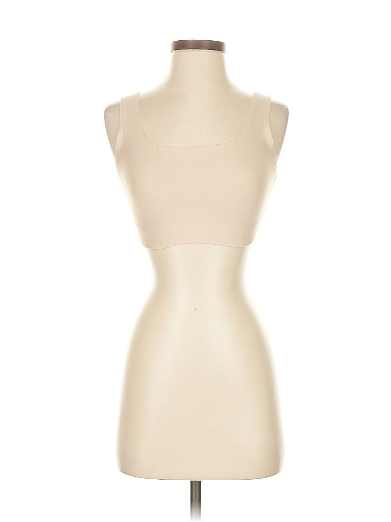 Pre-owned Parade Tank Top Ivory Solid Pattern Scoop Neck Tops In White