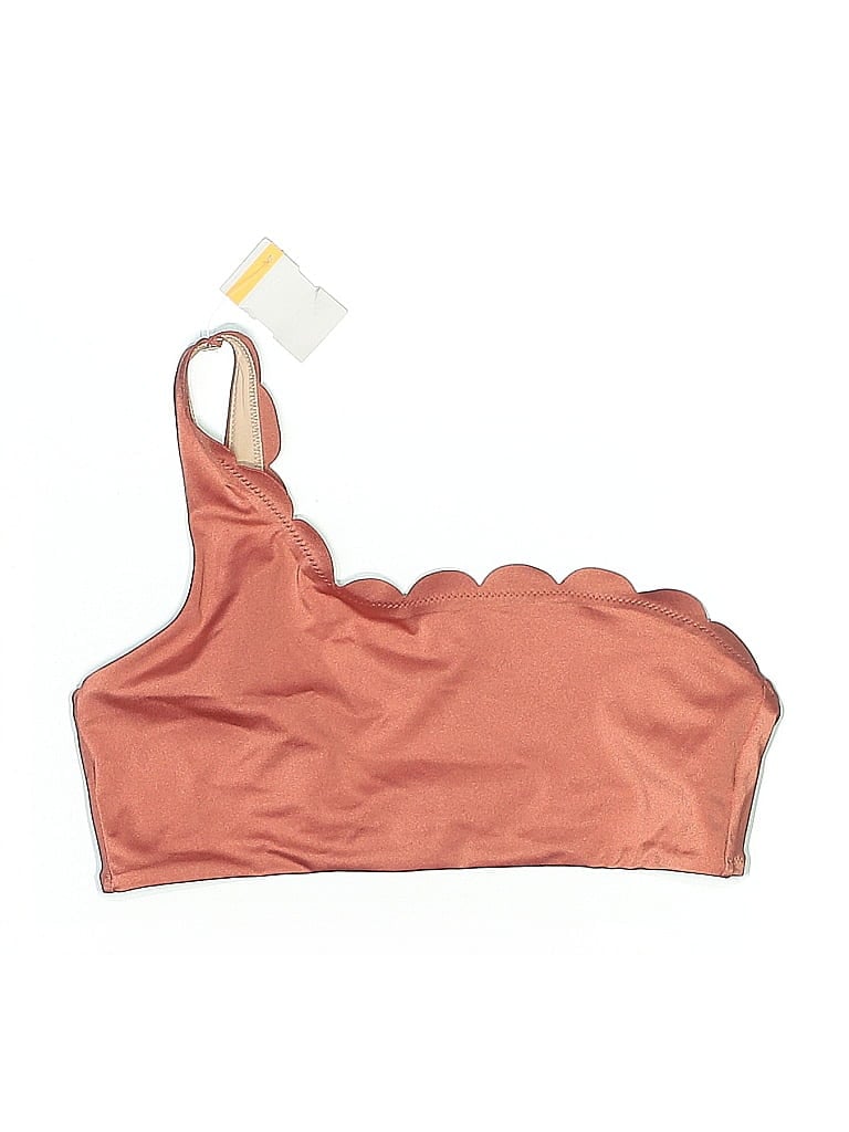 Click to view more detailed imagery on our partner's website Pre-owned Chelsea28 Swimsuit Top Orange Solid Pattern Swimwear